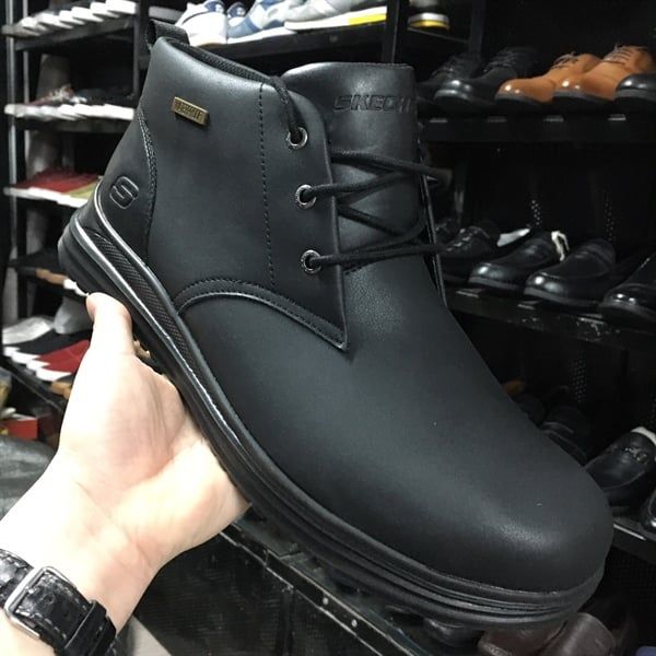 Giày Cao cổ ngoại cỡ Skech xuất dư xịn- Đen