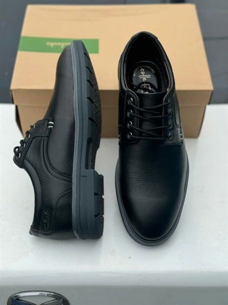 Giày da công sở Clark Rendell Plain xuất dư - Đen