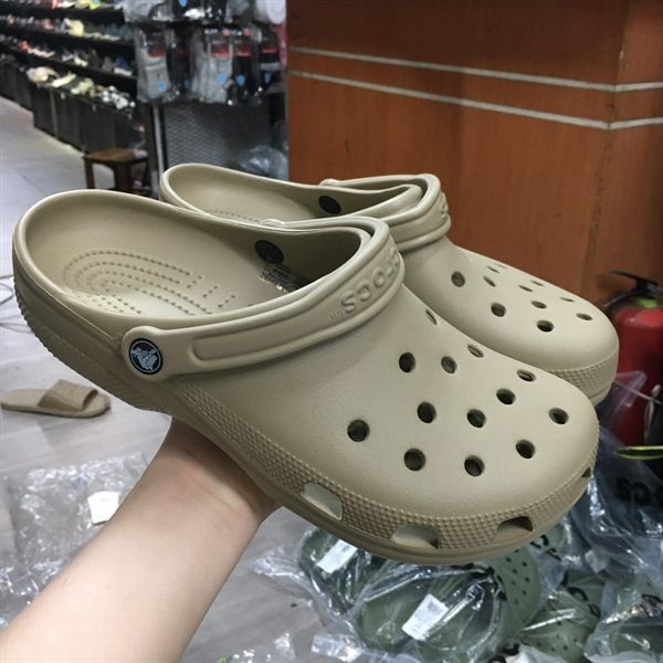 Giày sục Crocs nam nữ siêu nhẹ xuất dư - Nâu đất