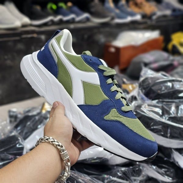 Giày thể thao nam ngoại cỡ Dia Dora xuất dư- Navy viền xanh