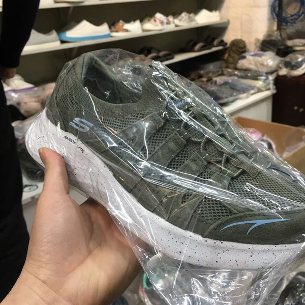 Giày thể thao nữ Skech cổ chun siêu nhẹ - Xanh bộ đội