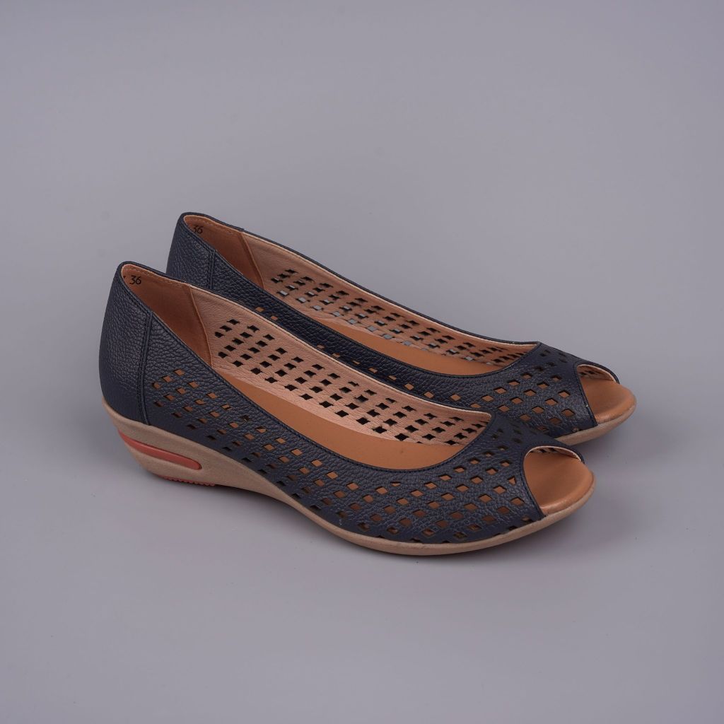 Giày Slipon da Carlorino lỗ Xanh Navy