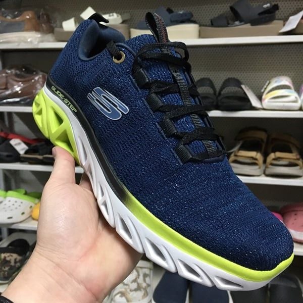 Giày thể thao nam Skech Gorun GLIDE- STEP- navy viền xanh lá