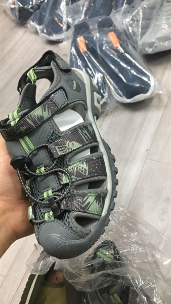 Sandal trẻ em mũi kín Knixmax xuất dư- Ghi xanh