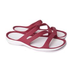 Dép sandal nữ Crocs 3 quai chéo- Đỏ