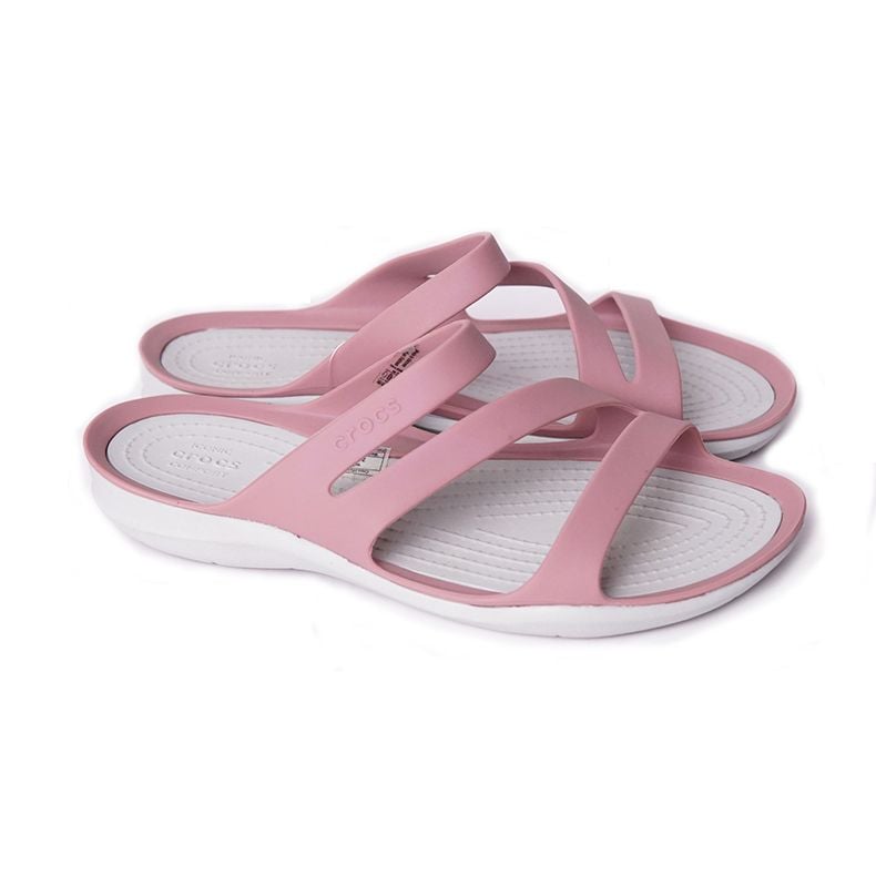 Dép sandal nữ Crocs 3 quai chéo- Hồng