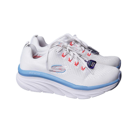 Giày thể thao nữ Skech D'Lux Walker trắng viền xanh biển