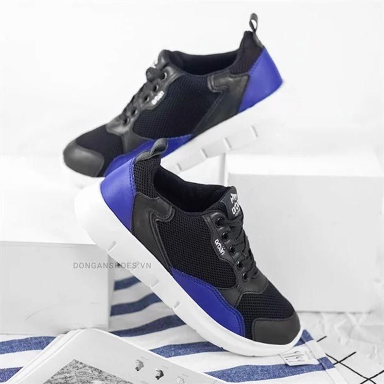 Giày thể thao Urban dây buộc đen viền xanh TB1965