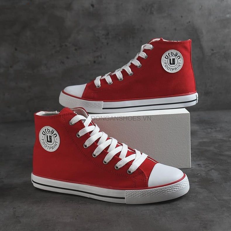 Giày cao cổ nữ vải thời trang Urban - Đỏ 5098