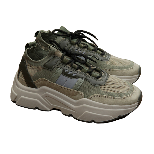 Giày Sneakers H&M đế cao dư xịn- Xanh rêu