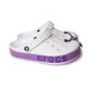 Giày sục Crocs nữ xuất khẩu - Trắng viền tím