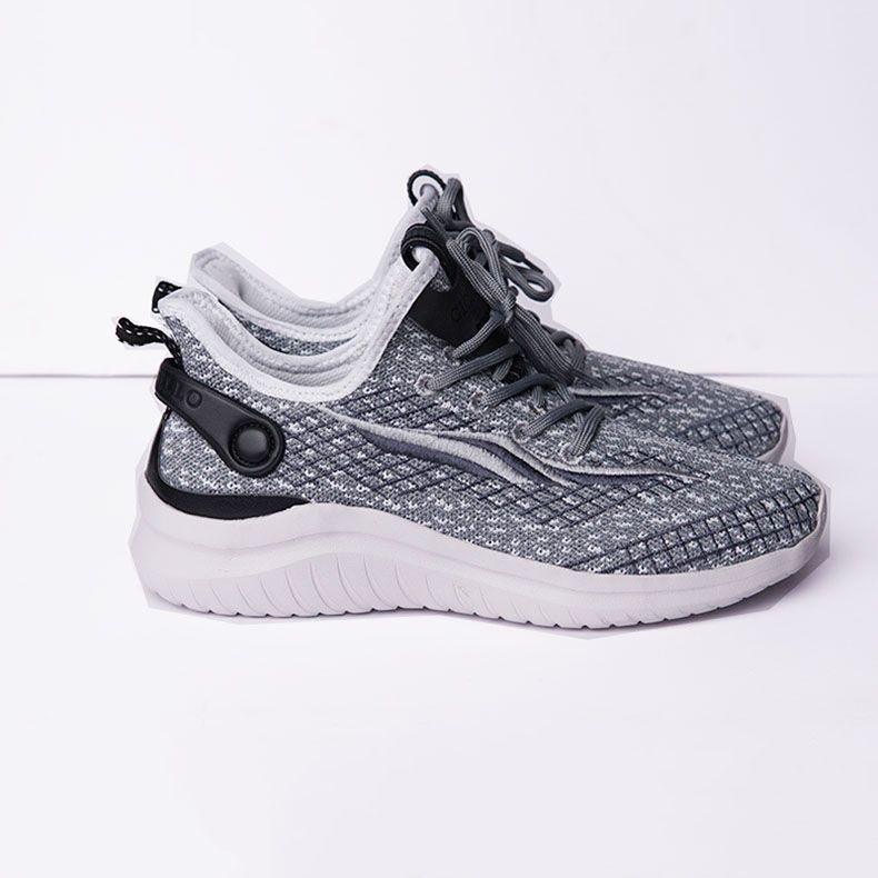 Giày cổ chun siêu nhẹ ghi đế trắng gạo- 210193