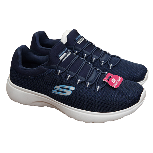 Giày thể thao  cổ chun Skech xuất dư- Navy đế trắng