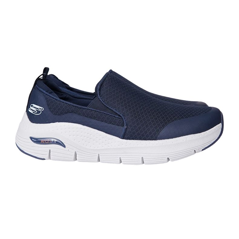 BÁN NỐT Giày thể thao Skech ArchFit cổ chun xuất dư- Navy đế xám