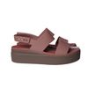 Sandal Crocs độn đế có quai ngang dư xịn- Hồng nhạt