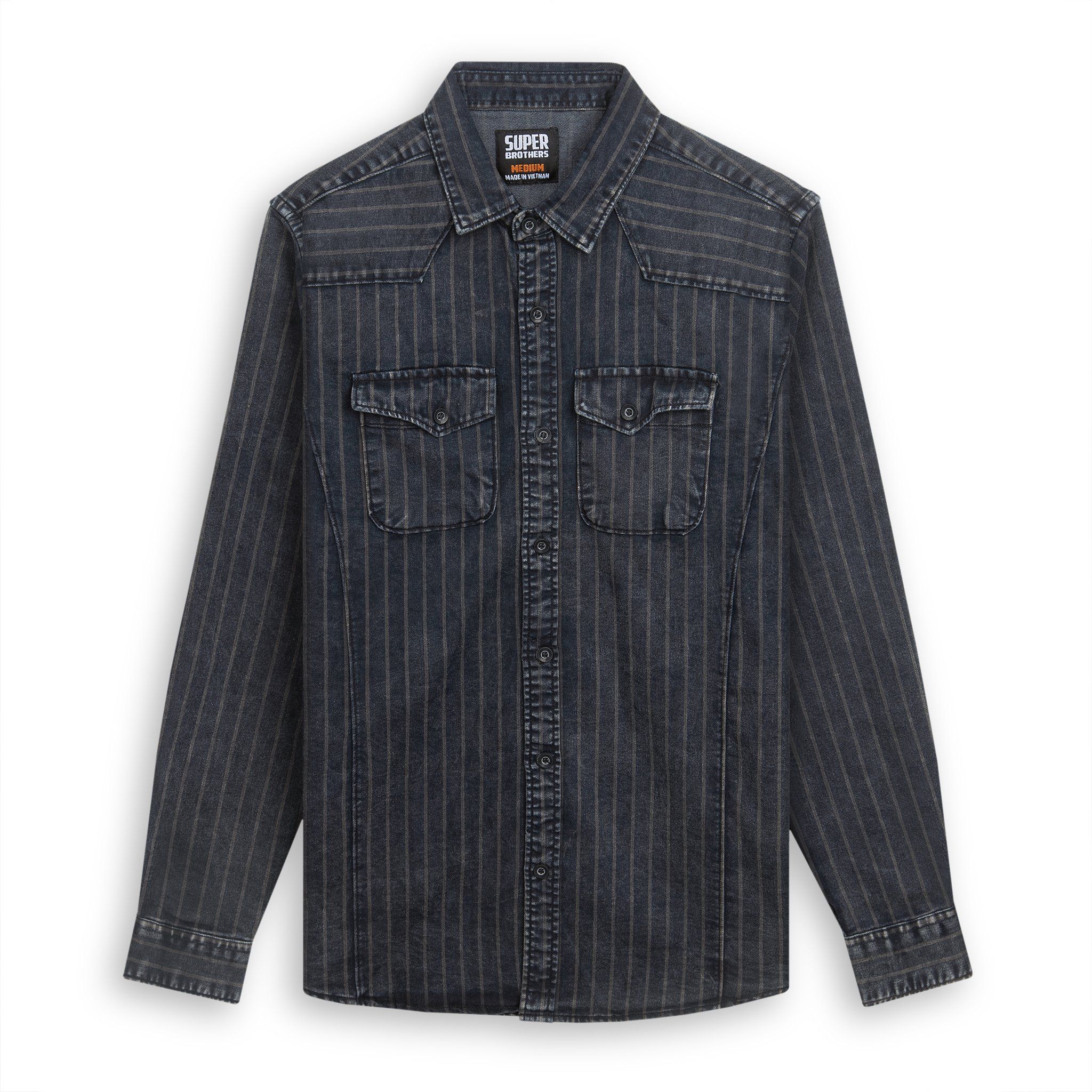  SƠ MI DENIM WASH BROS 