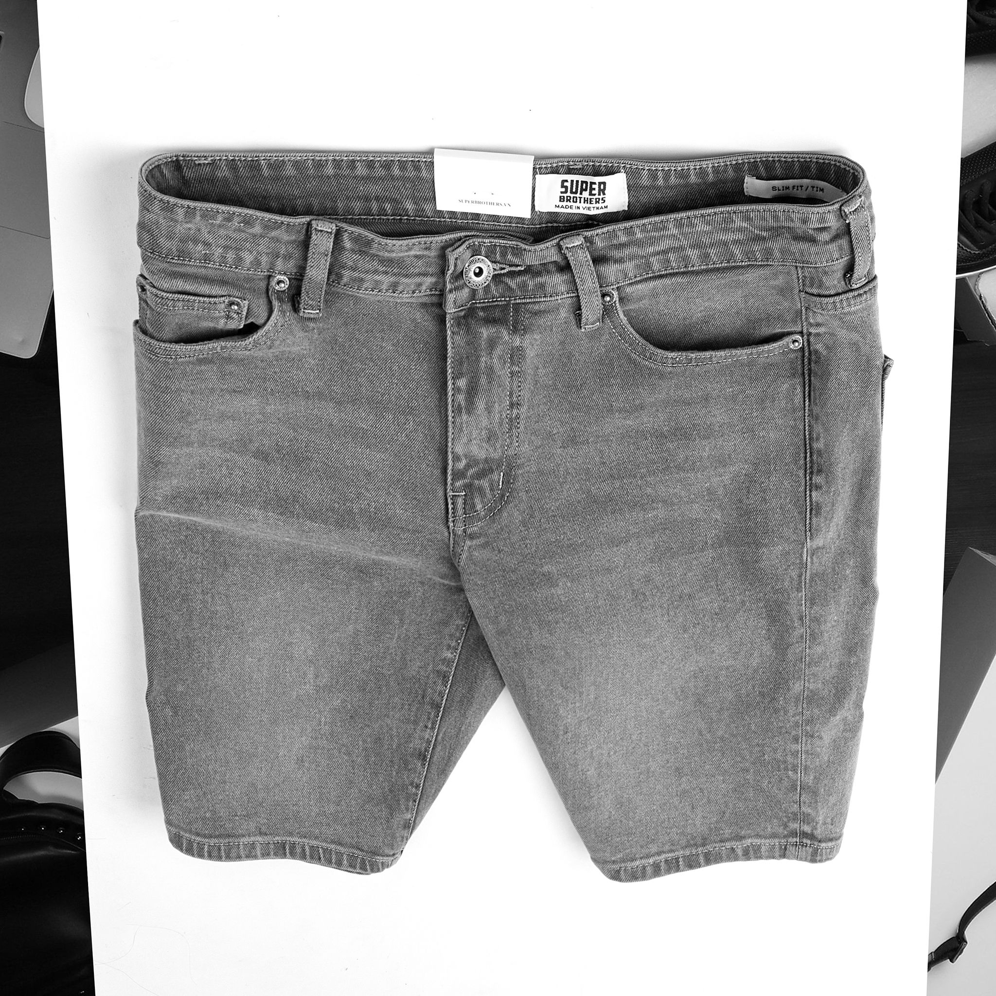  SHORT JEAN SUPER BROS WASH XÁM 