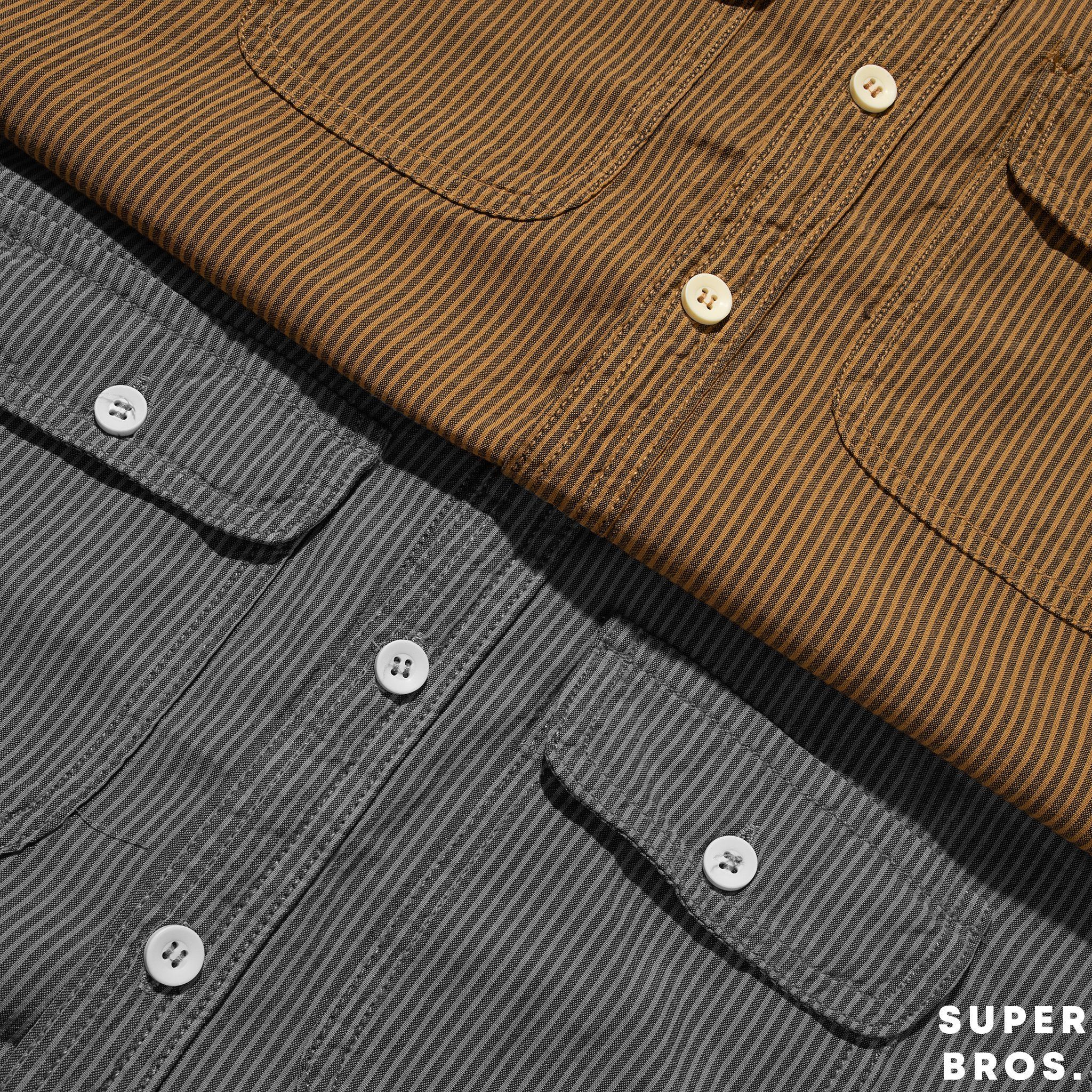 SƠ MI DENIM WASH SỌC BROS 
