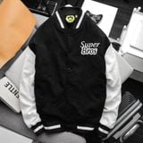  JACKET VARSITY BLACK SUPER BROS 