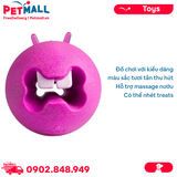 Đồ chơi ROGZ Fred Gum Massaging Treat Ball Medium Size | Pink Color - Màu hồng, hỗ trợ massage nướu, có thể nhét treats Petmall