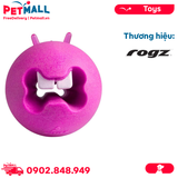 Đồ chơi ROGZ Fred Gum Massaging Treat Ball Medium Size | Pink Color - Màu hồng, hỗ trợ massage nướu, có thể nhét treats Petmall