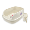 Khay vệ sinh mèo CATIDEA Cat Litter Box Size XL - 63x46x25cm | Màu Trắng Kem - Tặng Kèm Xẻng Petmall