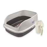 Khay vệ sinh mèo CATIDEA Cat Litter Box Size XL - 63x46x25cm  | Màu Xám - Tặng kèm xẻng Petmall