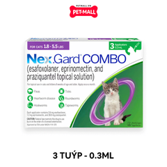 1 Hộp 0.3ML  -Nhỏ gáy Nexgard Combo for Cats <2.5kg - Ngăn ngừa ve, bọ chét, giun, sán và kí sinh trùng Petmall