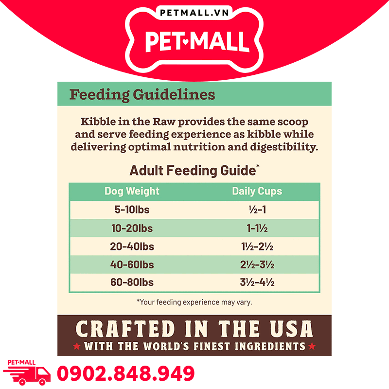 Combo 4 Gói 680G - Thức ăn hạt Raw Primal Kibble từ Thịt Gà tươi cho chó Petmall