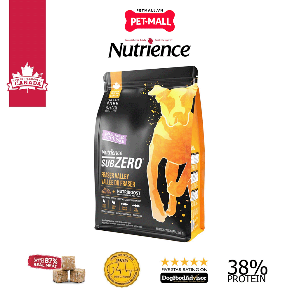 1.8KG - Thức ăn chó Nutrience SubZero Small Breed - Vị Gà tây, cá hồi, cá trích và rau củ, cho chó giống nhỏ mọi lứa tuổi Petmall