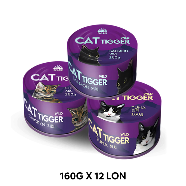 Combo Pate mèo Cat Tigger Wild 160g Mix vị - 12 lon Petmall