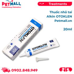 Alkin Otoklen 20ml – Dung dịch làm sạch tai thú cưng, giúp tai khô thoáng và sạch sẽ