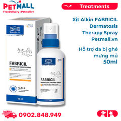 Xịt Alkin FABRICIL Dermatosis Therapy Spray 50ml - Hỗ trợ da bị ghẻ, mưng mủ Petmall