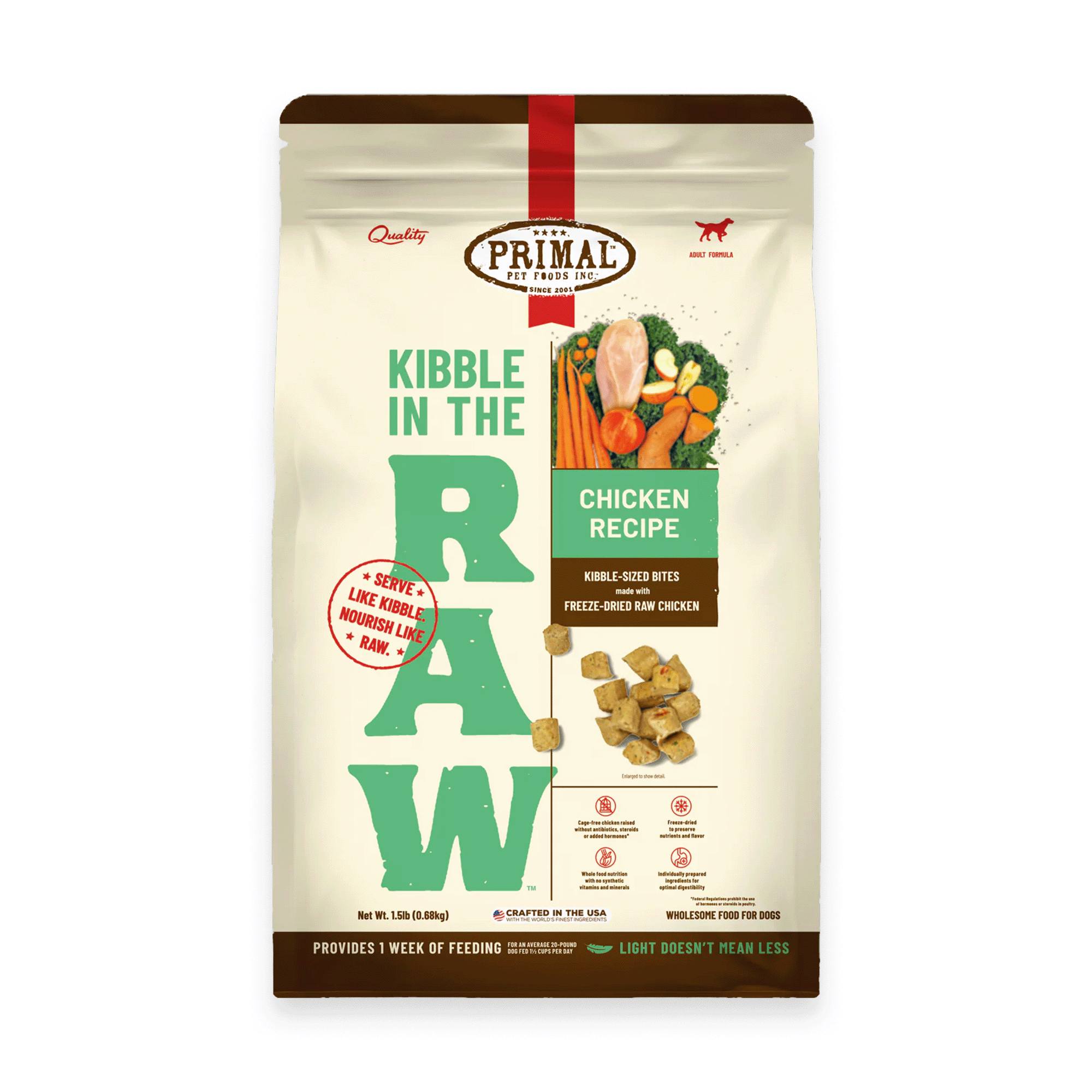 Combo 4 Gói 680G - Thức ăn hạt Raw Primal Kibble từ Thịt Gà tươi cho chó Petmall
