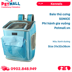 Balo thú cưng SONICE Phi hành gia vuông Size 31x32x36cm - Màu Xanh dương Petmall