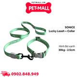 Set Dây + Vòng cổ Sonice Lucky Leash + Collar 30kg - 2.5cm Bơ xanh Petmall