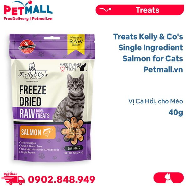 Treats Kelly & Co's Single Ingredient Salmon for Cats 40g - Vị Cá Hồi, cho Mèo Petmall
