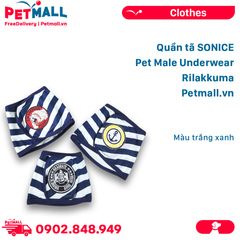 Quần tã chó đực SONICE Pet Male Underwear Rilakkuma - Màu xanh trắng Petmall