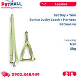 Set Dây + Yếm Sonice Lucky Leash + Harness 5kg - 1cm Hoa vàng Petmall