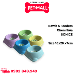 Chén nhựa SONICE size 16 x 20 x 7 cm Petmall