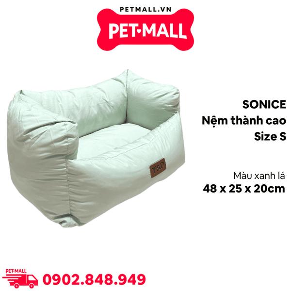 Nệm thành cao SONICE size S 48 x 25 x 20 cm - Xanh lá