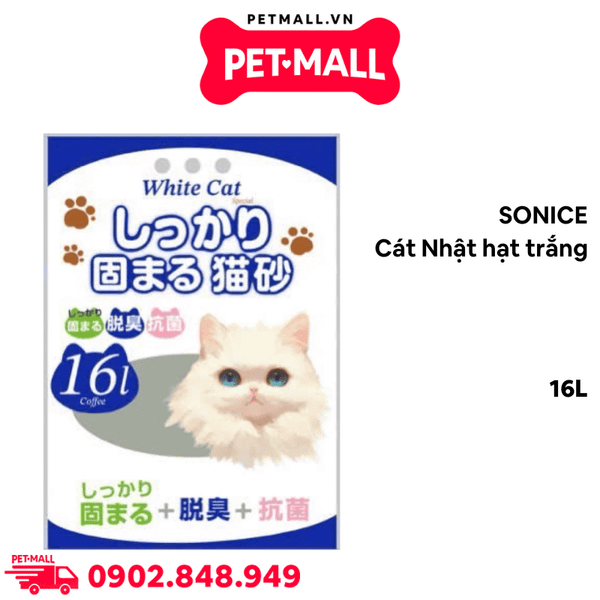 Cát vệ sinh SONICE Bentonite Cat Litter 16L - cát Nhật hạt trắng Petmall