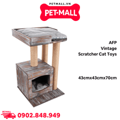 Trụ cào AFP Vintage Scratcher Cat Toys Size 43cmx43cmx70cm - 3 chân, hỗ trợ mèo giảm căng thẳng Petmall