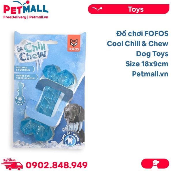 Đồ chơi FOFOS Cool Chill & Chew Dog Toys Size 18x9cm - Có gel lạnh bên trong, hỗ trợ giải nhiệt mùa hè Petmall