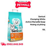 Cát vệ sinh Sanicat Clumping White Duo Vanilla Mandarin Bentonite Cat Litter 10L - Hương quýt vani, vón cục và diệt khuẩn Petmall