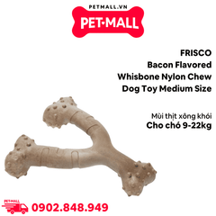 Đồ chơi xương gặm FRISCO Bacon Flavored Whisbone Nylon Chew Dog Toy size Medium - Hỗ trợ nhai gặm cho giống chó vừa 9-22kg mùi thịt xông khói Petmall