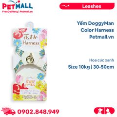 Yếm DoggyMan Color Harness Size 10kg - 30-50cm - Hoa cúc xanh Petmall