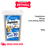 Treats mèo Temptations Mixups Tuna, Shrimp, Salmon 850g - Vị cá ngừ, tôm, cá hồi cat treats Petmall