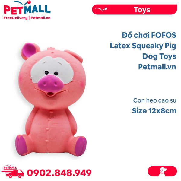 Đồ chơi FOFOS Latex Squeaky Pig Dog Toys Size 12x8cm - Con heo cao su Petmall