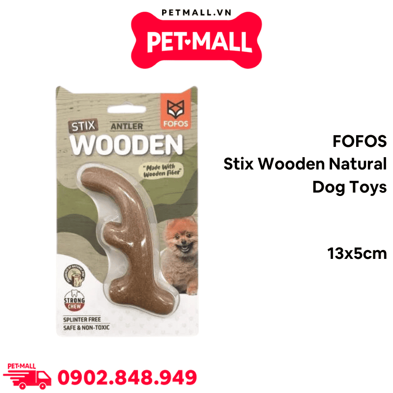 Đồ chơi FOFOS Stix Wooden Natural Dog Toys Size 13x5cm - Gặm sừng hươu, hỗ trợ giảm stress Petmall